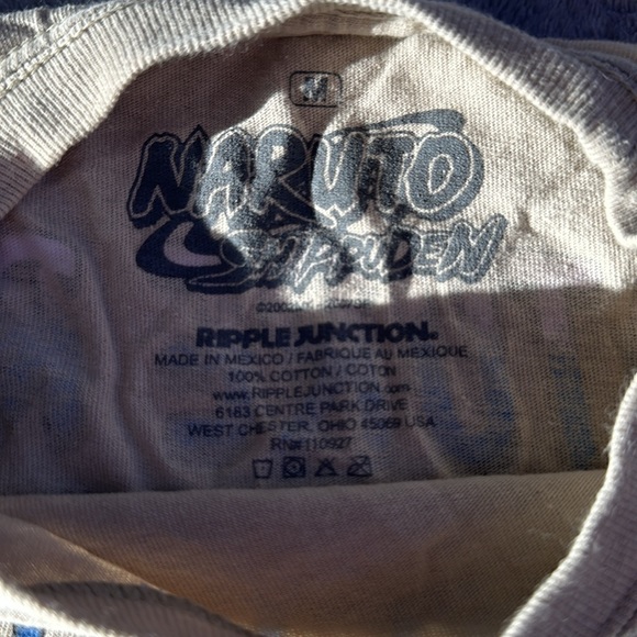 Medium Tan Graphic Tee, Naruto, light use, cotton, relaxed. Like new - Picture 2 of 4